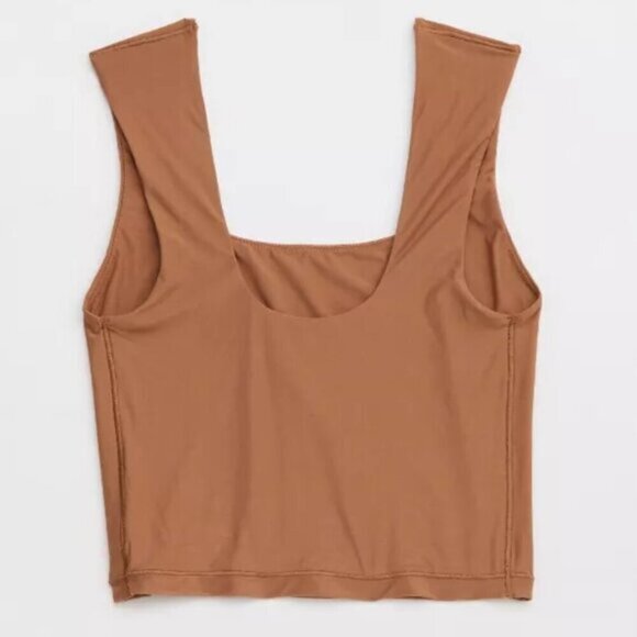 NWT AEO aerie SMOOTHEZ Square Neck Brown Cami - Picture 6 of 7